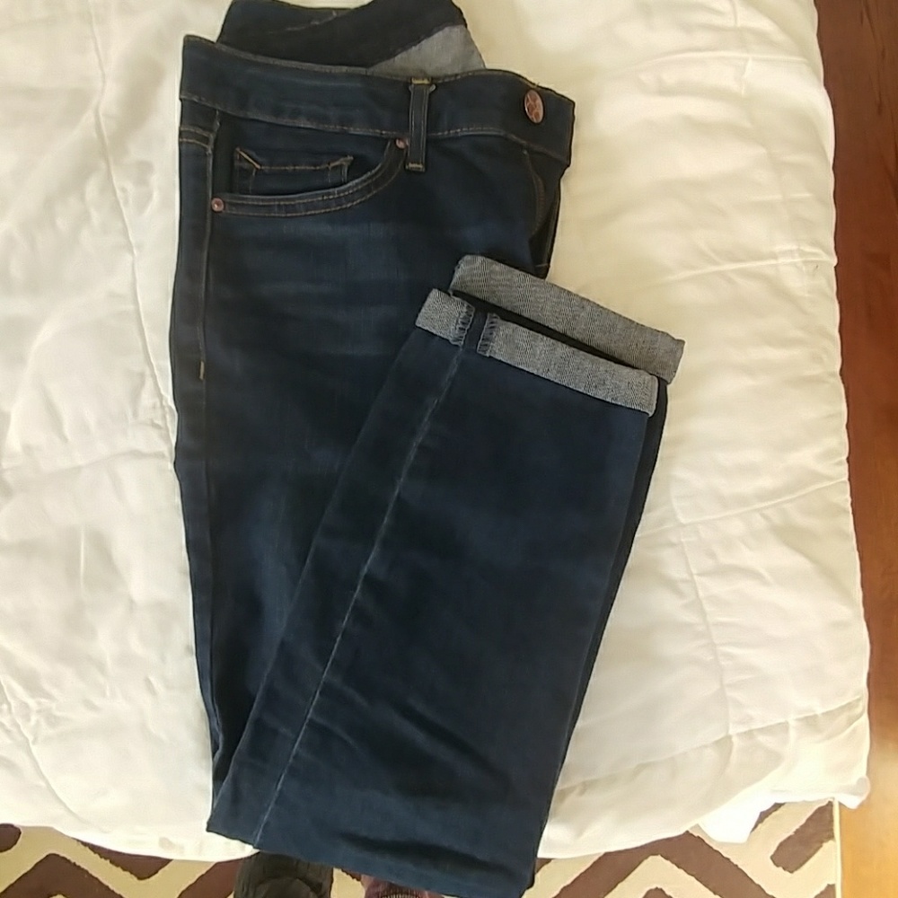 Rolled cropped skinny jeans like new